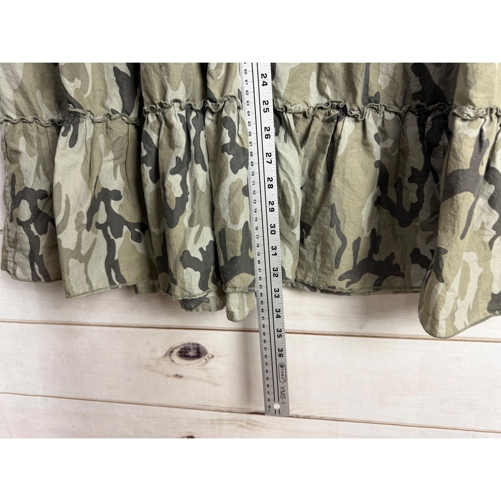 Ruff Hewn Skirt Size 10 Camouflage Denim Camo Tiered Midi Mixed Media - Picture 6 of 6